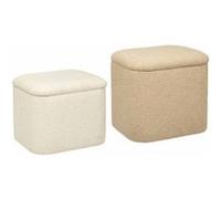 Atmosphera - Set de 2 poufs Dani en Bouclette L37,5/41,5cm