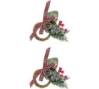 Créateur d'intérieur - Lot de 2 Ronds de Serviette Marron Glacé 9cm Vert