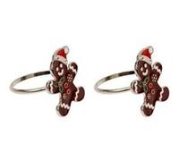 Créateur d'intérieur - Lot de 2 Ronds de Serviette "Pain d'Epices" 4cm Marron