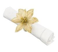 Atmosphera Créateur d'intérieur - Lot de 2 Ronds de Serviette "Poinsettia" 9cm Or G