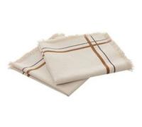 Atmosphera Serviettes de table Rayé Maha – Lot de 2 en lin 40x40 cm Beige