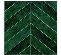 Atmosphera Créateur d'intérieur - Lot de 2 Stickers Décoratifs Chevrons "Caro" 30x30cm Vert Foncé Vert