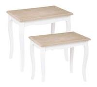 Atmosphera Créateur d'intérieur - Lot de 2 Tables à Café "Chrysa" 60cm Blanc Blanc G