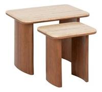 Créateur d'intérieur - Lot de 2 Tables d'Appoint en Bois "Jivan" 60cm Marron