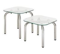 Créateur d'intérieur - Lot de 2 Tables d'Appoint "Hecate" 50cm Chromé