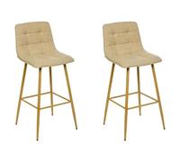 Atmosphera Créateur d'intérieur - Lot de 2 Tabourets de Bar Effet Lin Sirac 104cm Beige