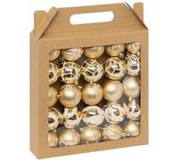Créateur d'intérieur - Lot de 25 Boules de Noël Maison des Couleurs 6cm Or & Blanc