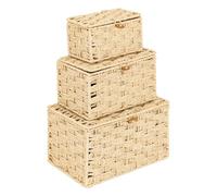 Atmosphera Créateur d'intérieur - Lot de 3 Boîtes Déco Elio 27cm Naturel