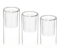 Atmosphera Créateur d'intérieur - Lot de 3 Bougies Led Double Verre 25cm Transparent Blanc G