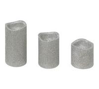 Atmosphera Créateur d'intérieur - Lot de 3 Bougies LED "Paillettes" 10cm Argent Gris G
