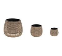 Atmosphera - Set de 3 Pots cam d20 29 45cm Beige