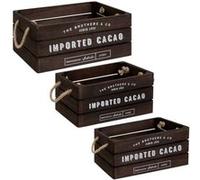 Atmosphera Créateur d'intérieur - Lot de 3 Cagettes en Bois "Denys" 35cm Marron Marron G