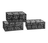 Atmosphera Créateur d'intérieur - Lot de 3 Caisses de Rangement "Pop" 32cm Noir Noir G