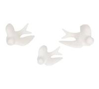 Atmosphera Créateur d'intérieur - Lot de 3 Déco Murales Oiseaux "Annie" 15cm Blanc Blanc G