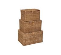 Atmosphera Créateur d'intérieur - Lot de 3 Malles de Rangement "Carmen" 58cm Beige