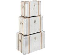 Atmosphera Créateur d'intérieur - Lot de 3 Malles de Rangement "Sky" 54cm Argent Gris