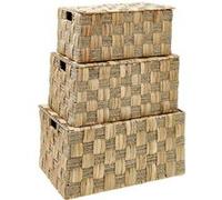 Atmosphera Créateur d'intérieur - Lot de 3 Malles en Jacinthe "Nadi" 58cm Marron Marron