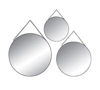 Atmosphera Créateur d'intérieur - Lot de 3 Miroirs Métal Ronds 29cm Noir