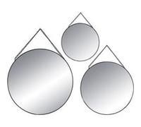 Atmosphera Créateur d'intérieur - Lot de 3 Miroirs Métal "Ronds" 29cm Noir Noir G