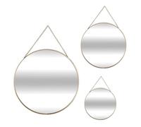 Atmosphera Créateur d'intérieur - Lot de 3 Miroirs Métal Ronds 29cm Or