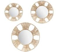 Atmosphera Créateur d'intérieur - Lot de 3 Miroirs Muraux Déco "Laura" 31cm Naturel Beige G