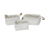 Atmosphera Créateur d'intérieur - Lot de 3 Paniers Bouclette "Loe" 35cm Blanc