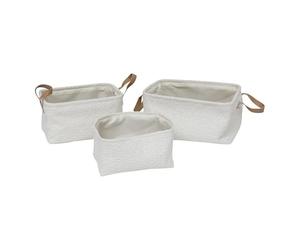 Atmosphera Créateur d'intérieur - Lot de 3 Paniers Bouclette "Loe" 35cm Blanc