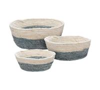 Atmosphera Créateur d'intérieur - Lot de 3 Paniers de Rangement Rond "Circ" 25cm Naturel