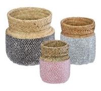 Atmosphera Créateur d'intérieur - Lot de 3 Paniers de Rangement "Seagrass" 24cm Multicolore Multicolore G