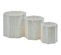 Atmosphera Créateur d'intérieur - Lot de 3 Paniers Effet Corde "Bloomy" 38cm Blanc Blanc