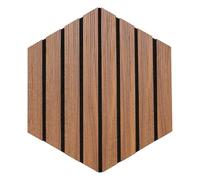 Atmosphera Créateur d'intérieur - Lot de 3 Panneaux Décoratifs Tasseaux Bois Colva -30x26cm - Effet Noyer Fond Noir-Réduction du Bruit - Entrée, Salon