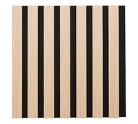 Atmosphera Créateur d'intérieur - Lot de 3 Panneaux Décoratifs Tasseaux Bois Colva - 30x30cm - Beige Fond Noir - Réduction du Bruit - Entrée, Salon