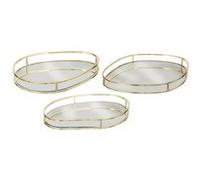 Set de 3 plateaux en métal L23,5/27/30cm doré - Atmosphera createur d'interieur