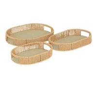 Atmosphera Créateur d'intérieur - Lot de 3 Plateaux Ovales "Ali" 39cm Naturel Naturel G