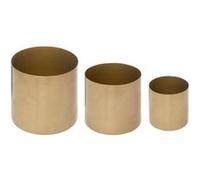 Atmosphera Créateur d'intérieur - Lot de 3 Pots en Métal "Le Collectionneur" 14cm Or