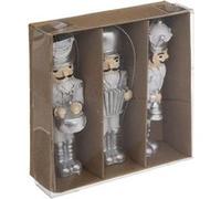 Atmosphera Créateur d'intérieur - Lot de 3 Sujets de Noël "Casse Noisette" 10cm Argent Argent G
