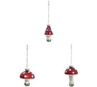 Atmosphera Créateur d'intérieur - Lot de 3 Sujets de Noël Champignon 9cm Rouge G