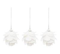 Atmosphera Créateur d'intérieur - Lot de 3 Sujets de Noël "Fleurs" 7cm Blanc Blanc G