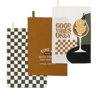 Atmosphera Créateur d'intérieur - Lot de 3 Torchons "Family Corner" 45x70cm Multicolore Multicolore G