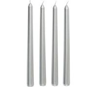 Atmosphera Créateur d'intérieur - Lot de 4 Bougies Bâton "Satin" 25cm Argent Argent G