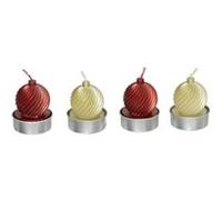 Atmosphera Créateur d'intérieur - Lot de 4 Bougies Chauffe-Plat "Boule de Noël" 4cm Multicolore Multicolore G