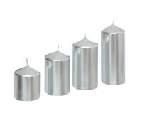 Atmosphera Créateur d'intérieur - Lot de 4 Bougies de l'Avent Satin 12cm Argent
