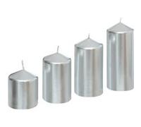 Atmosphera Créateur d'intérieur - Lot de 4 bougies de l'Avent "Satin" 12cm Argent Argent G