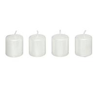 Atmosphera Créateur d'intérieur - Lot de 4 Bougies Déco "Satin" 4cm Blanc Blanc G
