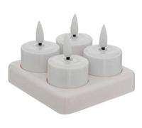 Lot de 4 bougies chauffe-plats LED rechargeables Aitor blanc - Atmosphera createur d'interieur