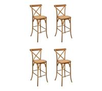 Atmosphera Créateur d'intérieur - Lot de 4 Chaises de Bar en Chêne Isak 110cm Naturel