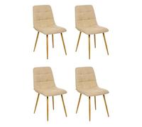 Atmosphera Créateur d'intérieur - Lot de 4 Chaises Effet Lin Sirac 84cm Beige