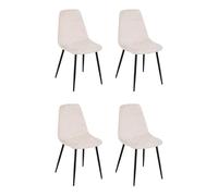 Atmosphera Créateur d'intérieur - Lot de 4 Chaises en Chenille Nokas 86cm Beige