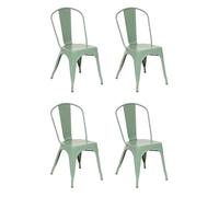 Atmosphera Créateur d'intérieur - Lot de 4 Chaises en Métal NIKO 85cm Vert Olive