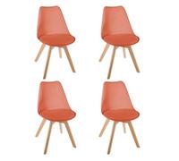 Atmosphera Créateur d'intérieur - Lot de 4 Chaises Scandinave Baya 81cm Terracotta